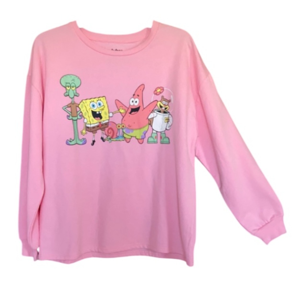 Nickelodeon Spongebob and friends pull over sweatshirt pink XL jrs - Picture 16 of 16